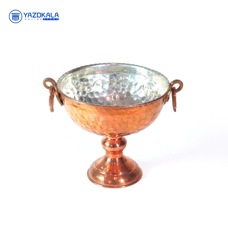 آجیل خوری مسی|قطر 12/5cm| شکلات خوری پایه دار|کد 2036
