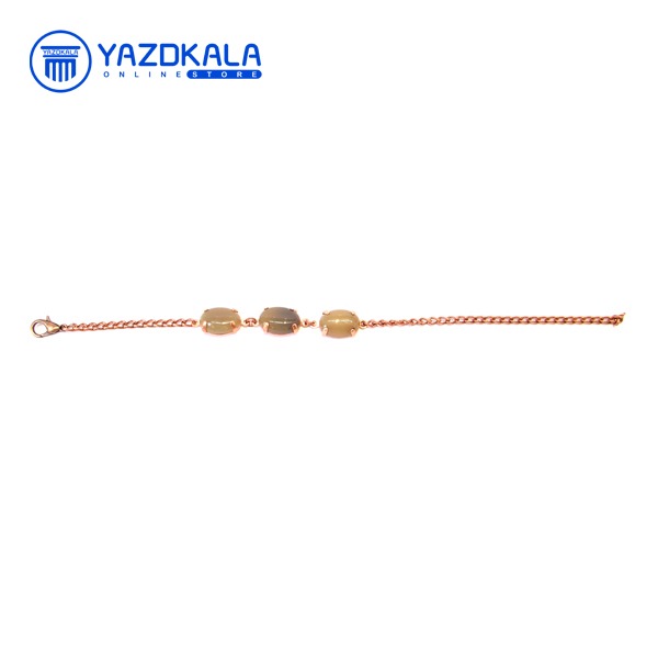 دستبند مسی سه سنگ عقیق سلیمانی