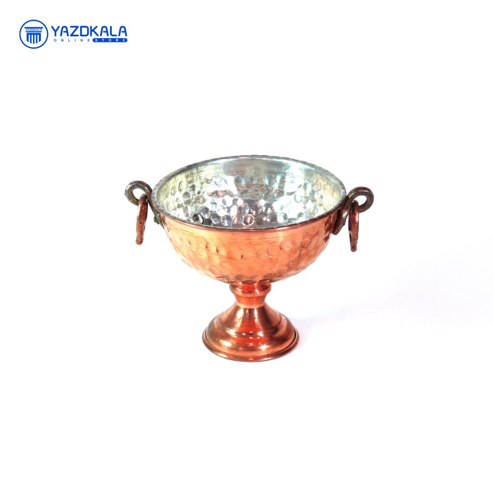 آجیل خوری مسی| قطر 14cm| شکلات خوری پایه دار|کد 2034