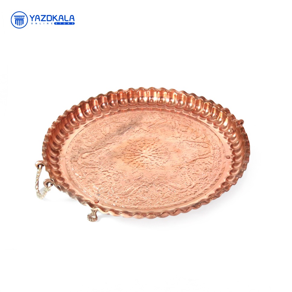 سینی مسی | قطر 44 |طرح دار| مس نقش و نگار| کد 2029|
