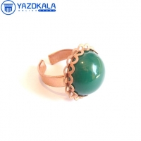 انگشتر مسی نگین سنگ سبز طرح1